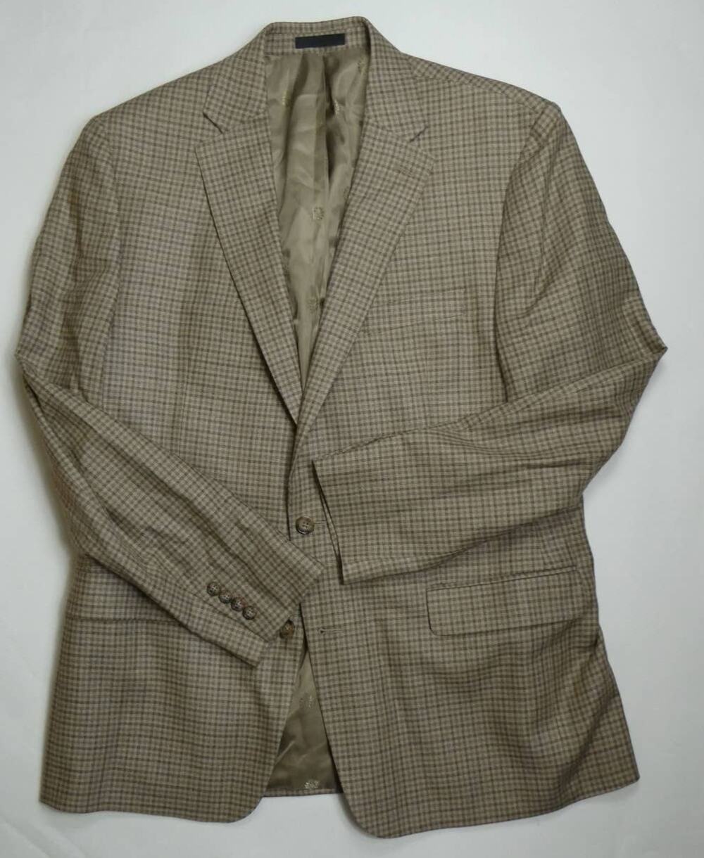 men's LAUREN RALPH LAUREN silk sport coat, tan, 44L, NEW